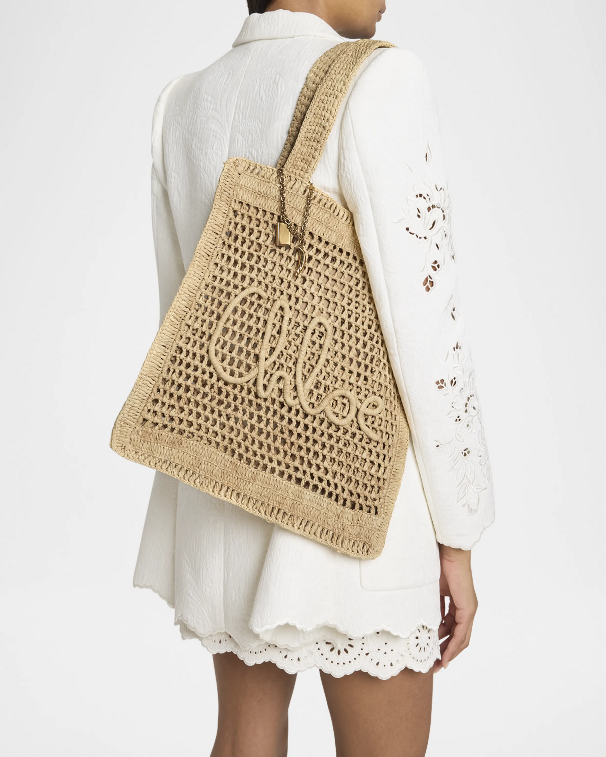 Chloé Summer Banana Tote Bag in Raffia